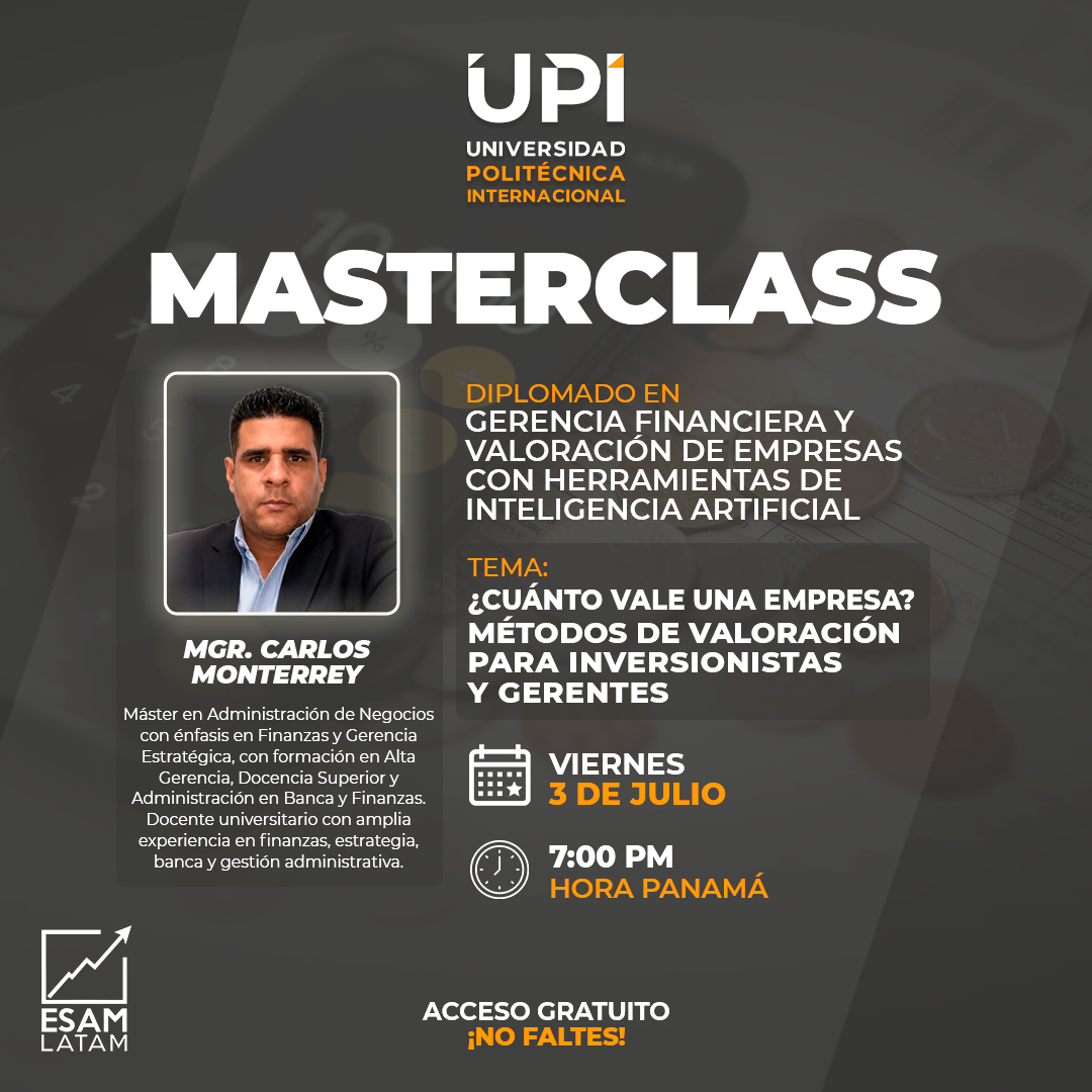 Portada del evento Webinar: ¿Cuánto Vale una Empresa? Métodos de Valoración para Inversionistas y Gerentes