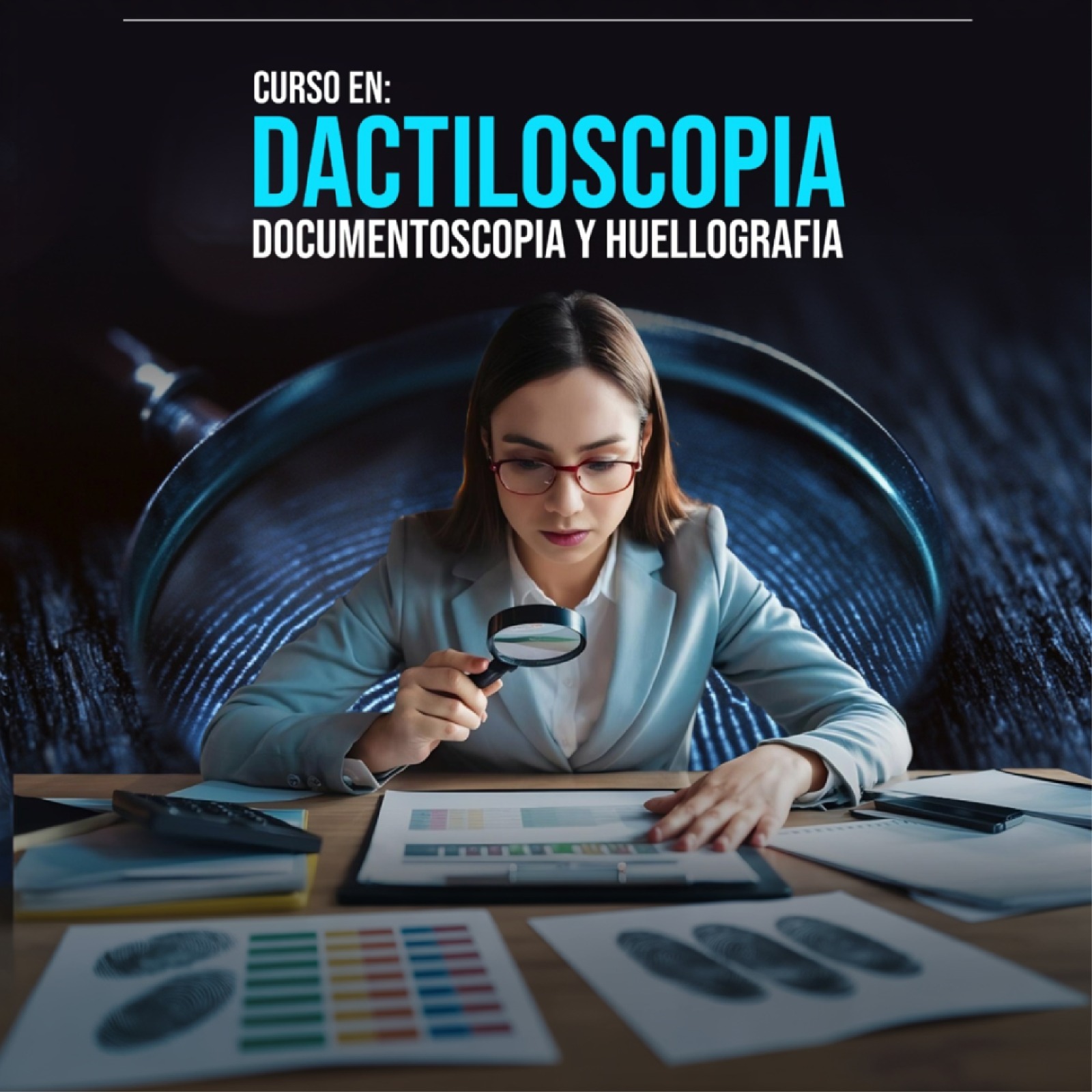 Portada del evento DACTILOSCOPIA, DOCUMENTOSCOPIA Y HUELLOGRAFIA