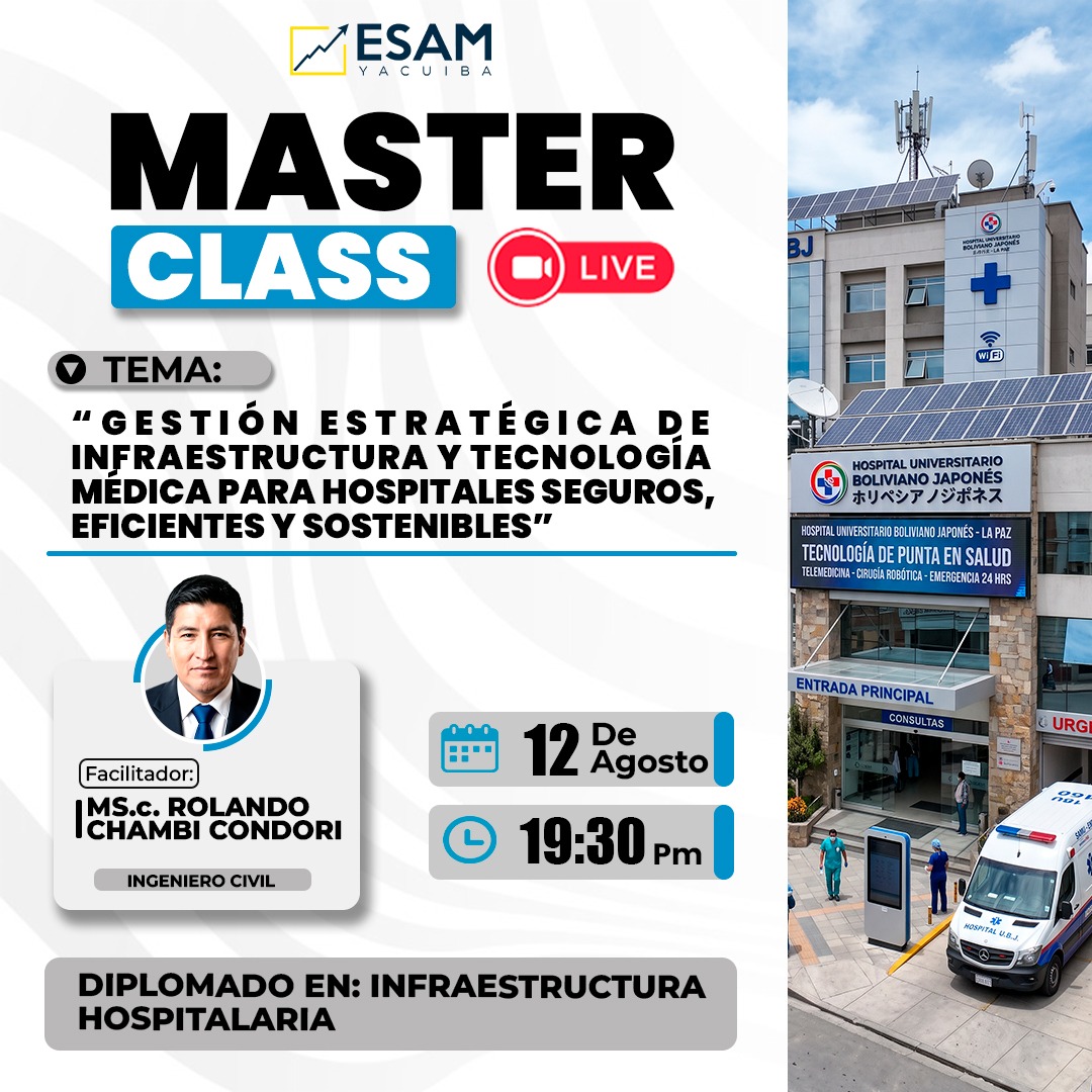 Portada del evento “GESTIÓN ESTRATÉGICA DE INFRAESTRUCTURA Y TECNOLOGÍA MÉDICA PARA HOSPITALES SEGUROS, EFICIENTES Y SOSTENIBLES”