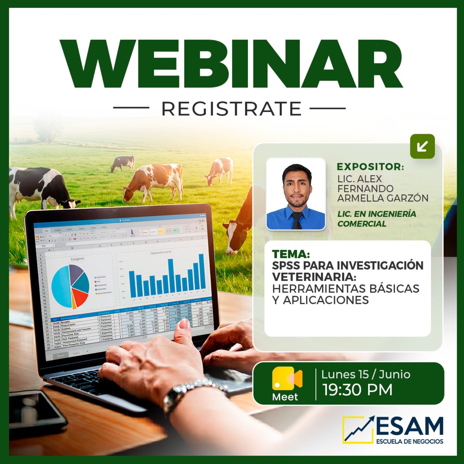 Portada del evento SPSS PARA INVESTIGACIÓN VETERINARIA: HERRAMIENTAS BÁSICAS Y APLICACIONES