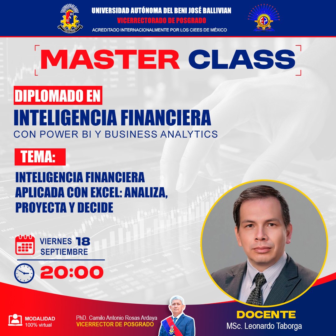 Portada del evento Inteligencia Financiera Aplicada con Excel: Analiza, Proyecta y Decide