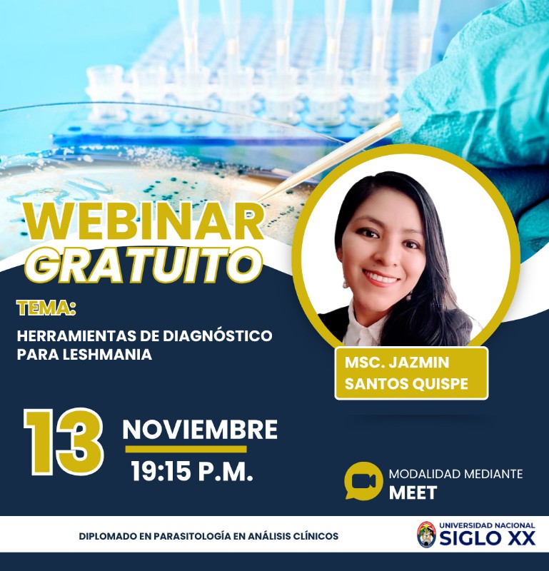 Portada del evento HERRAMIENTAS DE DIAGNÓSTICO PARA LESHMANIA