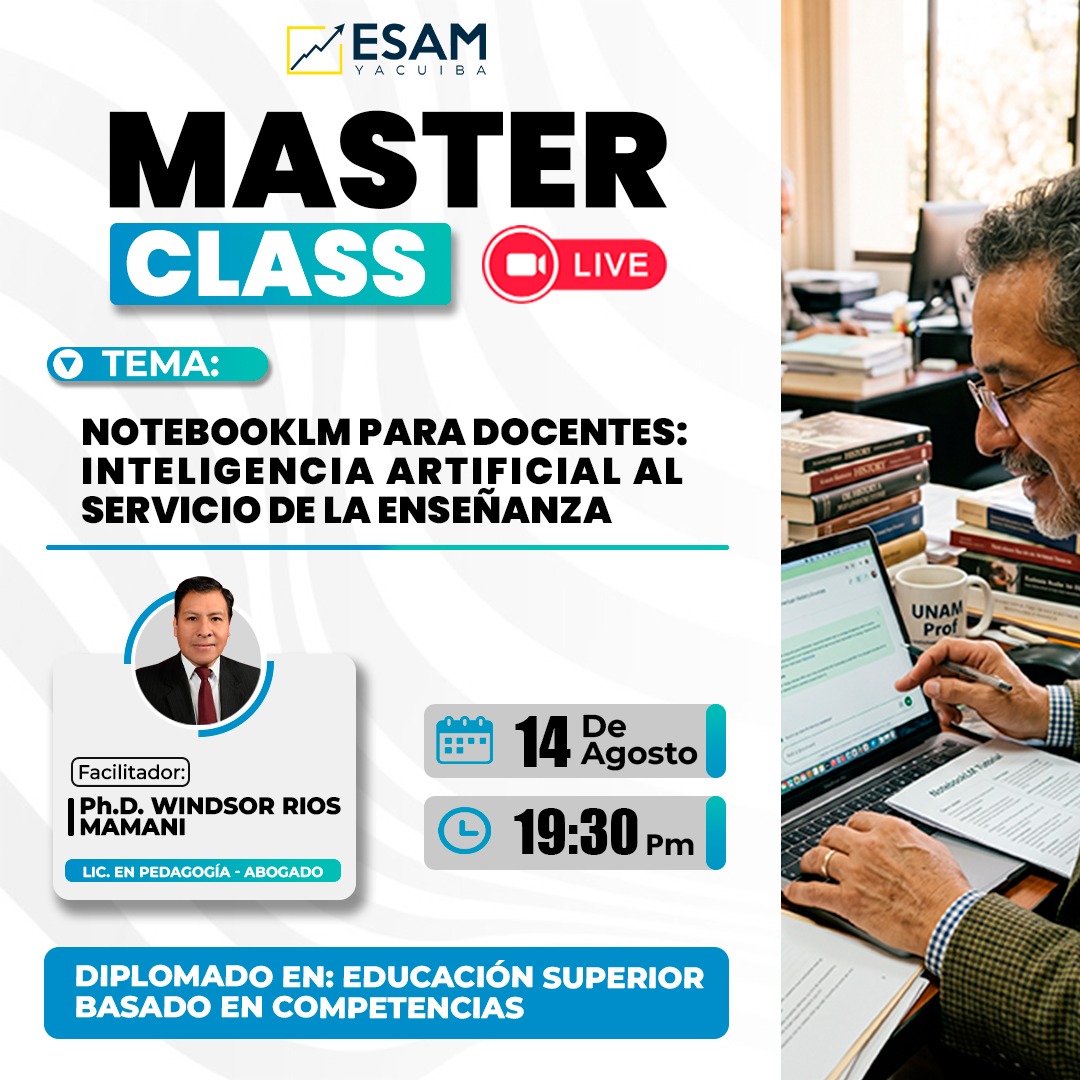 Portada del evento MASTERCLASS EN NOTEBOOKLM PARA DOCENTES: INTELIGENCIA ARTIFICIAL AL SERVICIO DE LA ENSEÑANZA