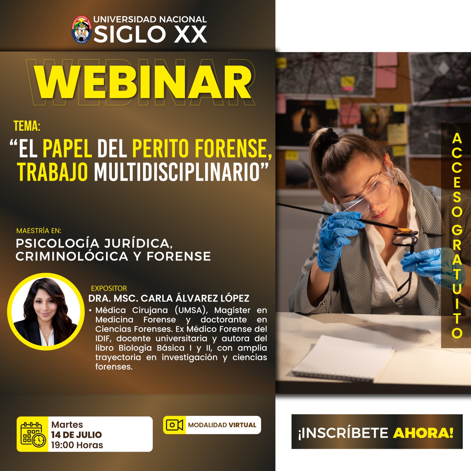 Imagen del evento EL PAPEL DEL PERITO FORENSE, TRABAJO MULTIDISCIPLINARIO