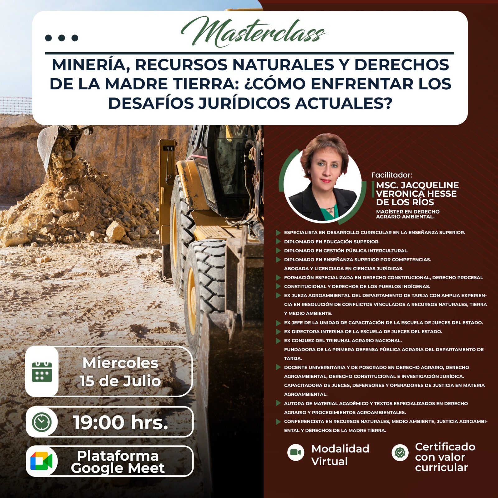 Imagen del evento MINERÍA, RECURSOS NATURALES Y DERECHOS DE LA MADRE TIERRA: ¿CÓMO ENFRENTAR LOS DESAFÍOS JURÍDICOS ACTUALES?