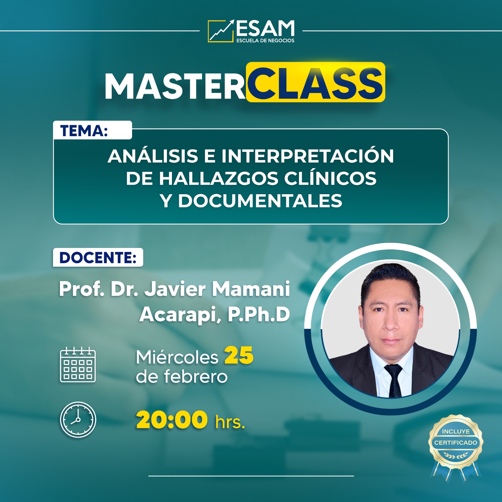 Portada del evento ANALISIS E INTERPRETACION DE HALLAZGOS CLINICOS Y DOCUMENTALES