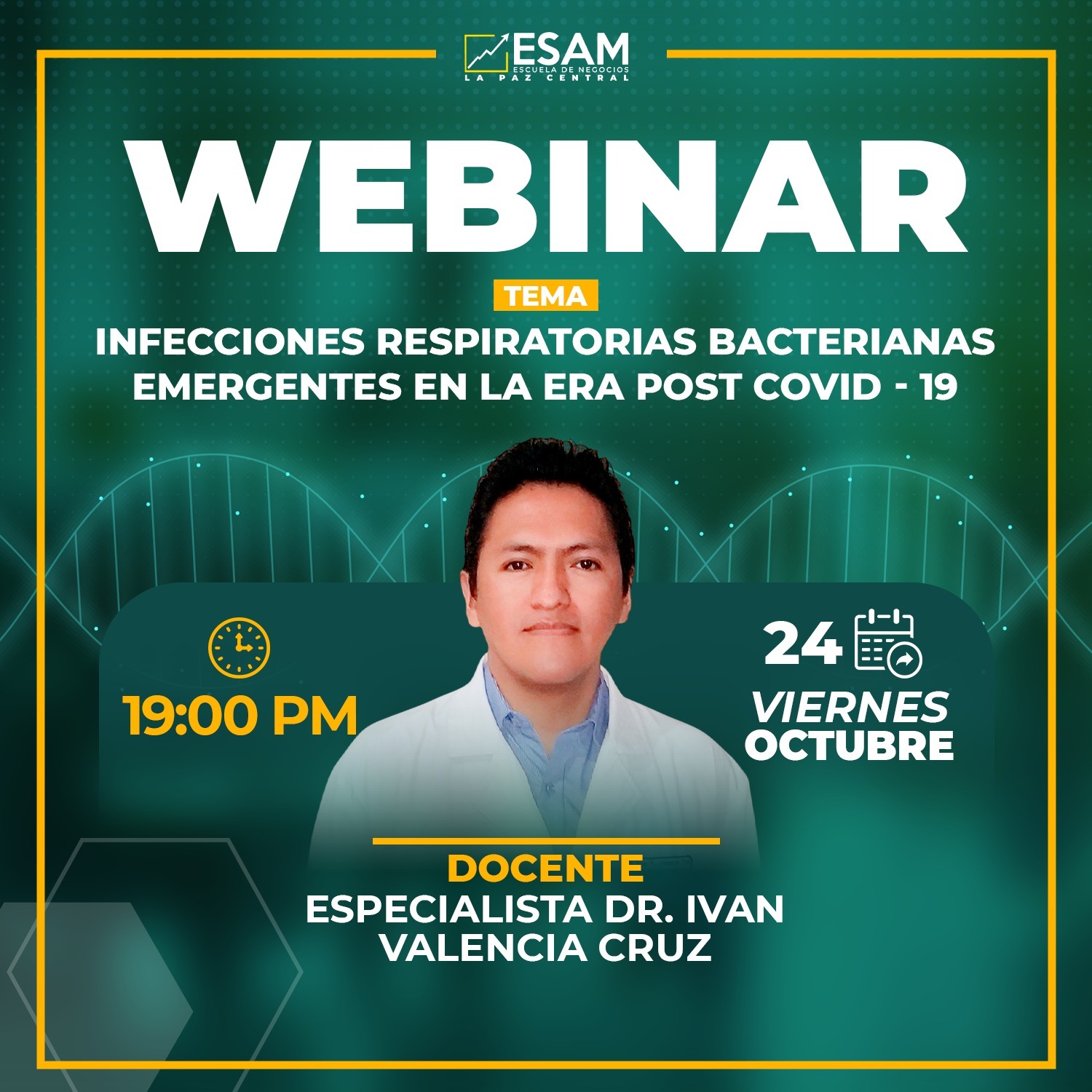 Portada del evento INFECCIONES RESPIRATORIAS BACTERIANAS EMERGENTES EN LA ERA POST COVID - 19