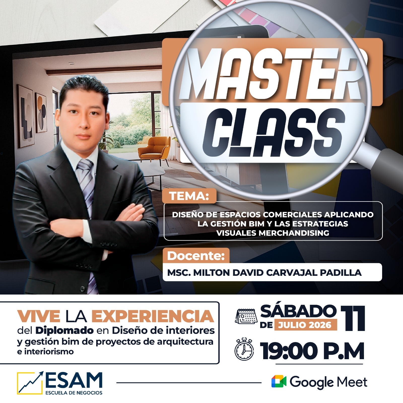 Portada del evento Diseño de espacios comerciales aplicando la gestión Bim y las estrategias visuales merchandising