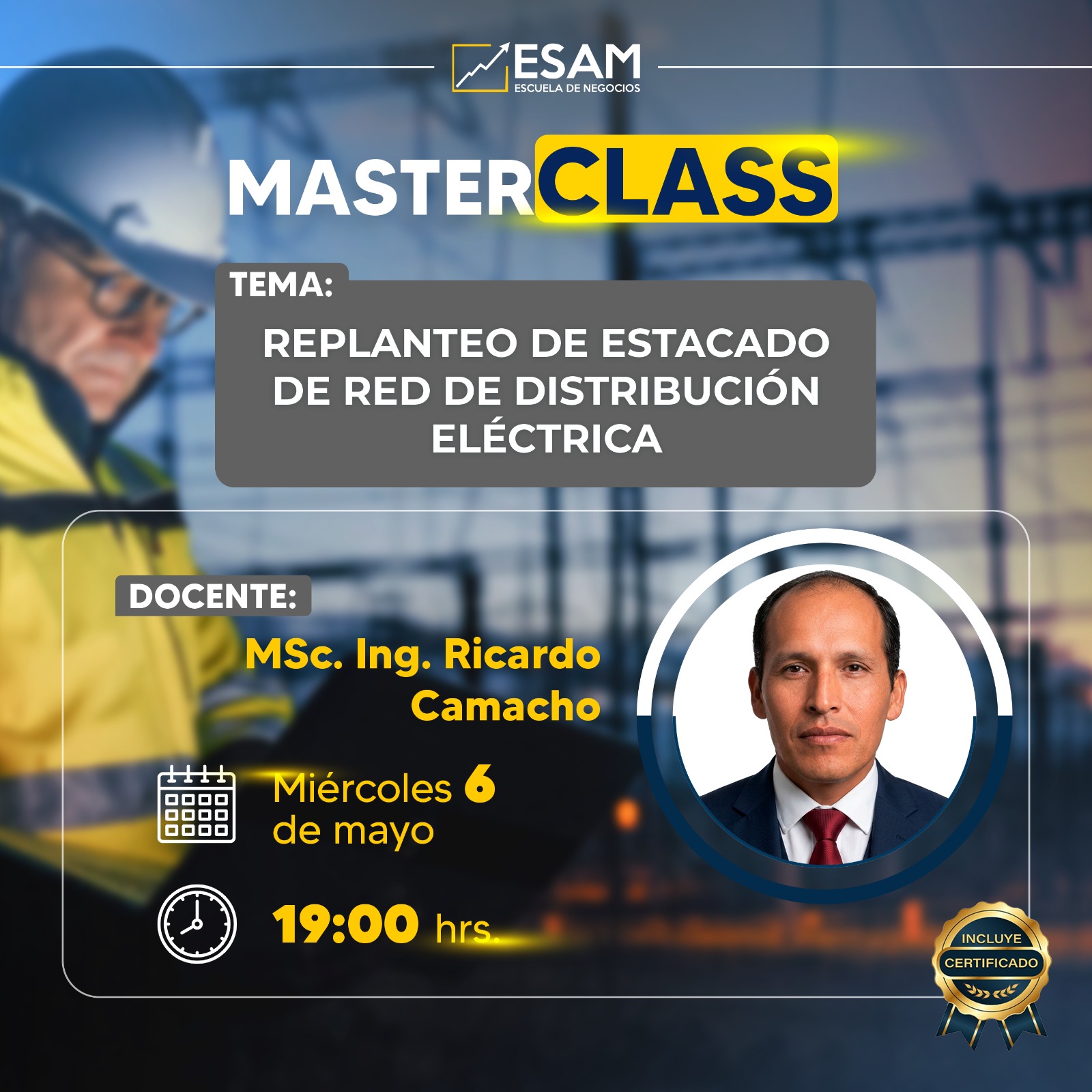 Portada del evento REPLANTEO DE ESTACADO Y RED DE DISTRIBUCION ELECTRICA