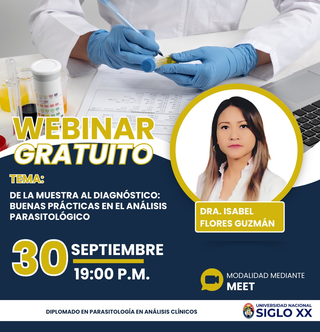 Portada del evento DE LA MUESTRA AL DIAGNÓSTICO: BUENAS PRÁCTICAS EN EL ANÁLISIS PARASITOLÓGICO
