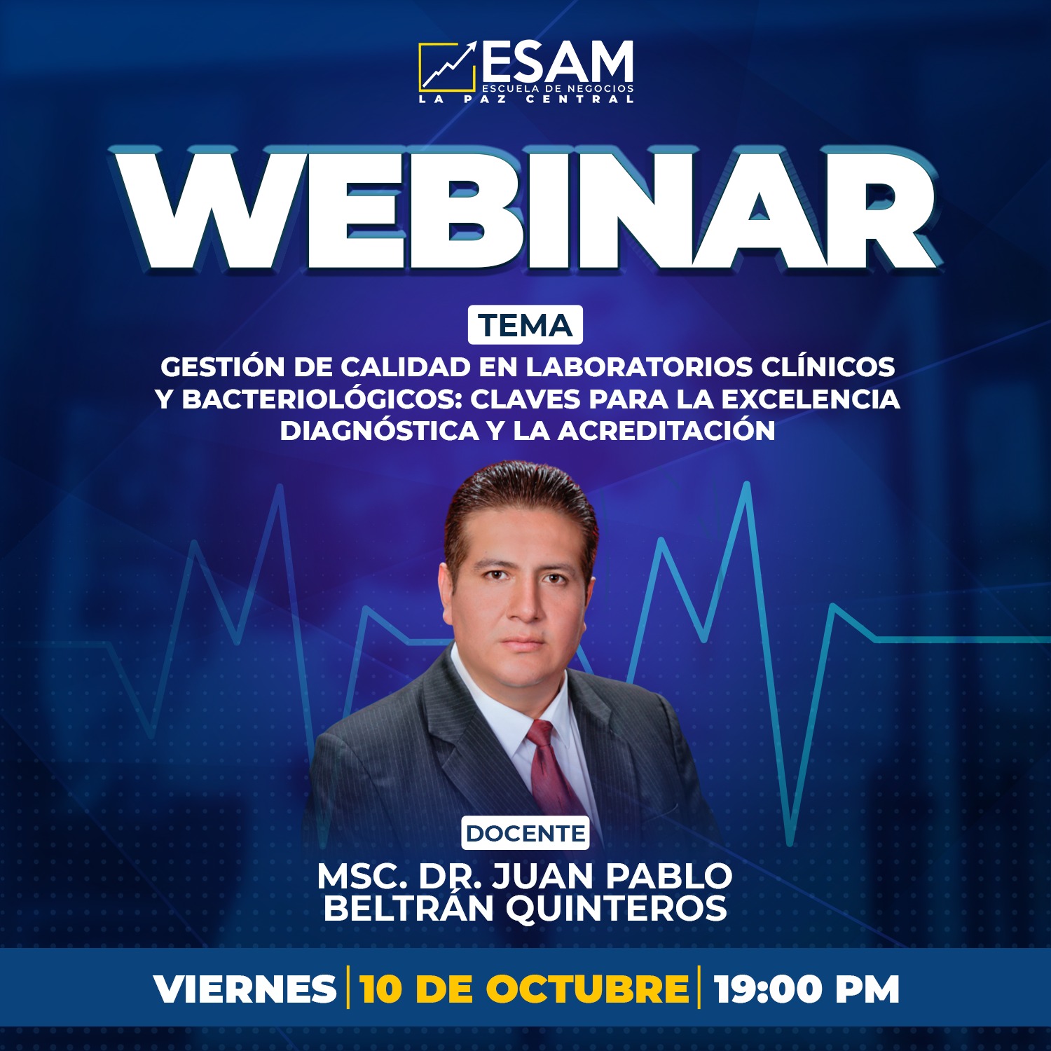 Portada del evento GESTIÓN DE CALIDAD EN LABORATORIOS CLÍNICOS Y BACTERIOLÓGICOS: CLAVES PARA LA EXCELENCIA DIAGNÓSTICA Y LA ACREDITACIÓN