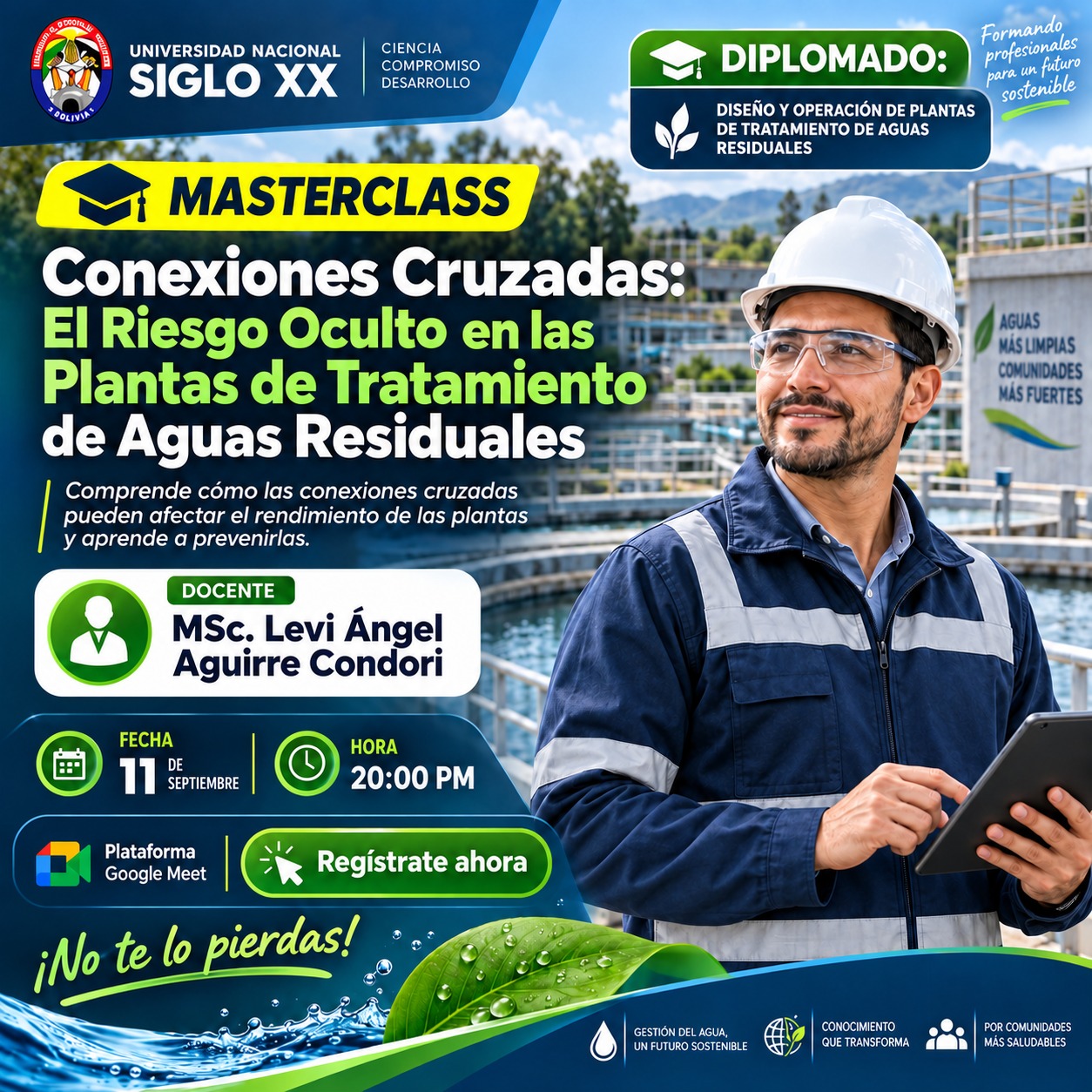 Portada del evento CONEXIONES CRUZADAS: EL RIESGO OCULTO EN LAS PLANTAS DE TRATAMIENTO DE AGUAS RESIDUALES