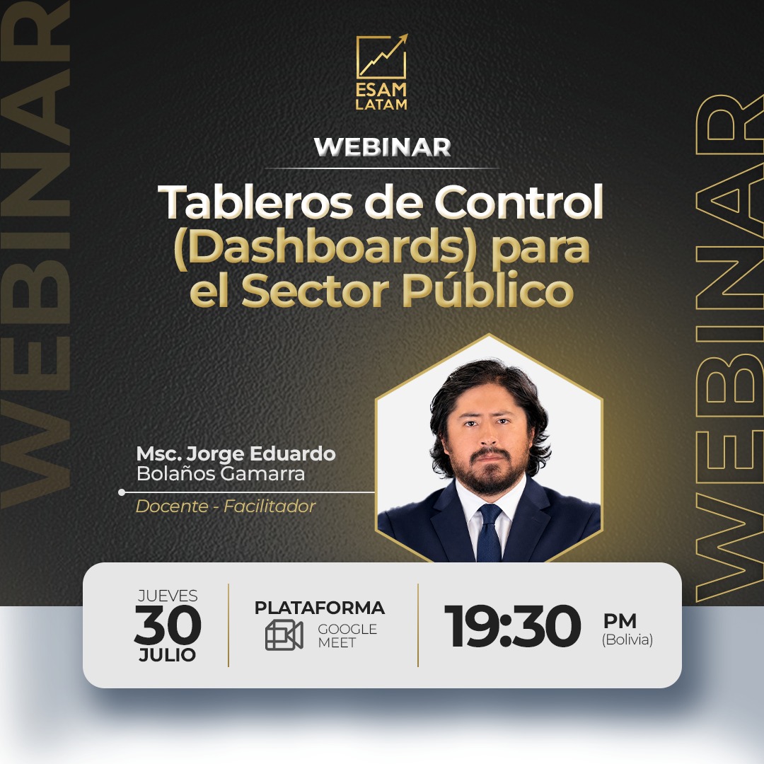 Portada del evento TABLEROS DE CONTROL (DASHBOARDS) PARA EL SECTOR PÚBLICO