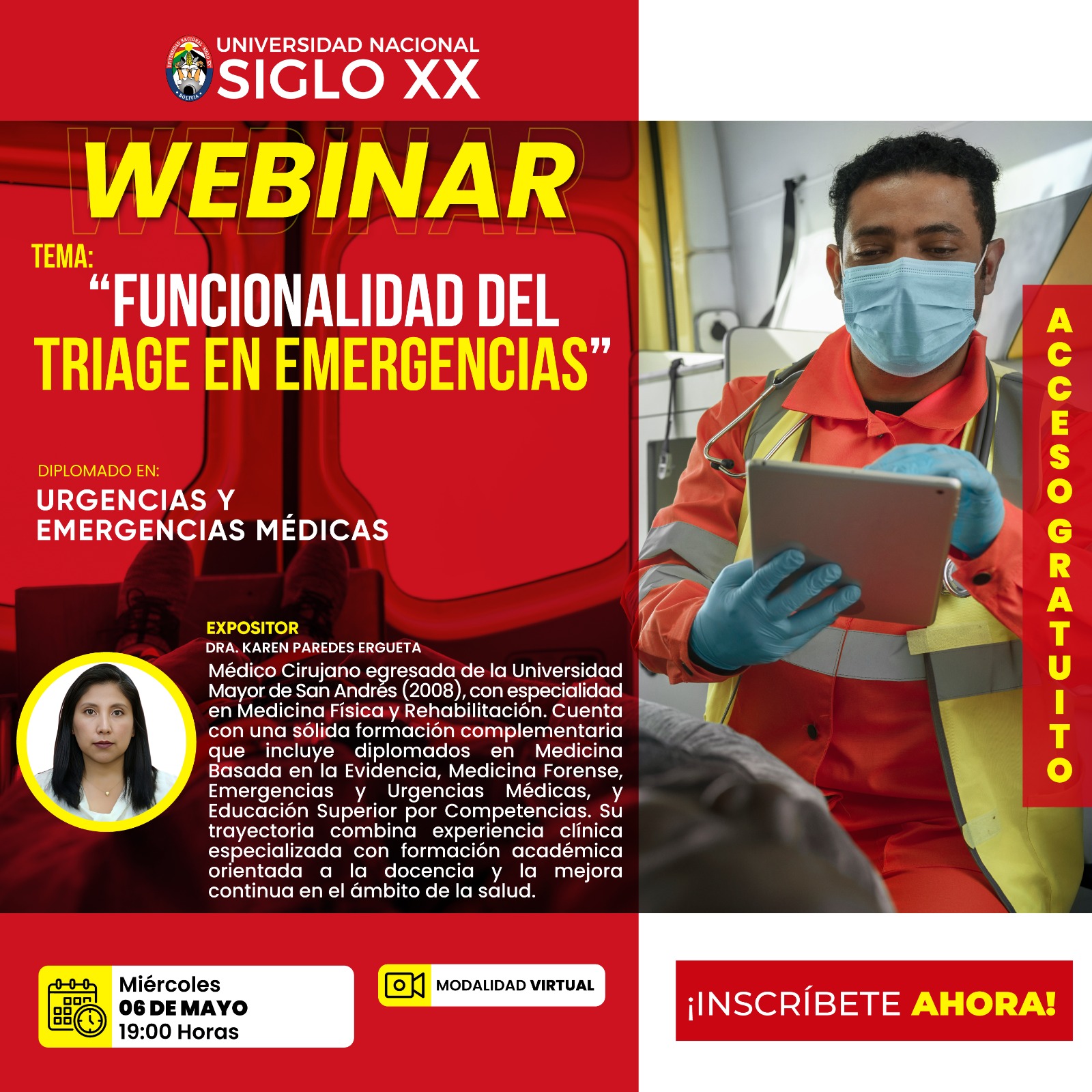 Portada del evento FUNCIONALIDAD DEL TRIAGE EN EMERGENCIAS