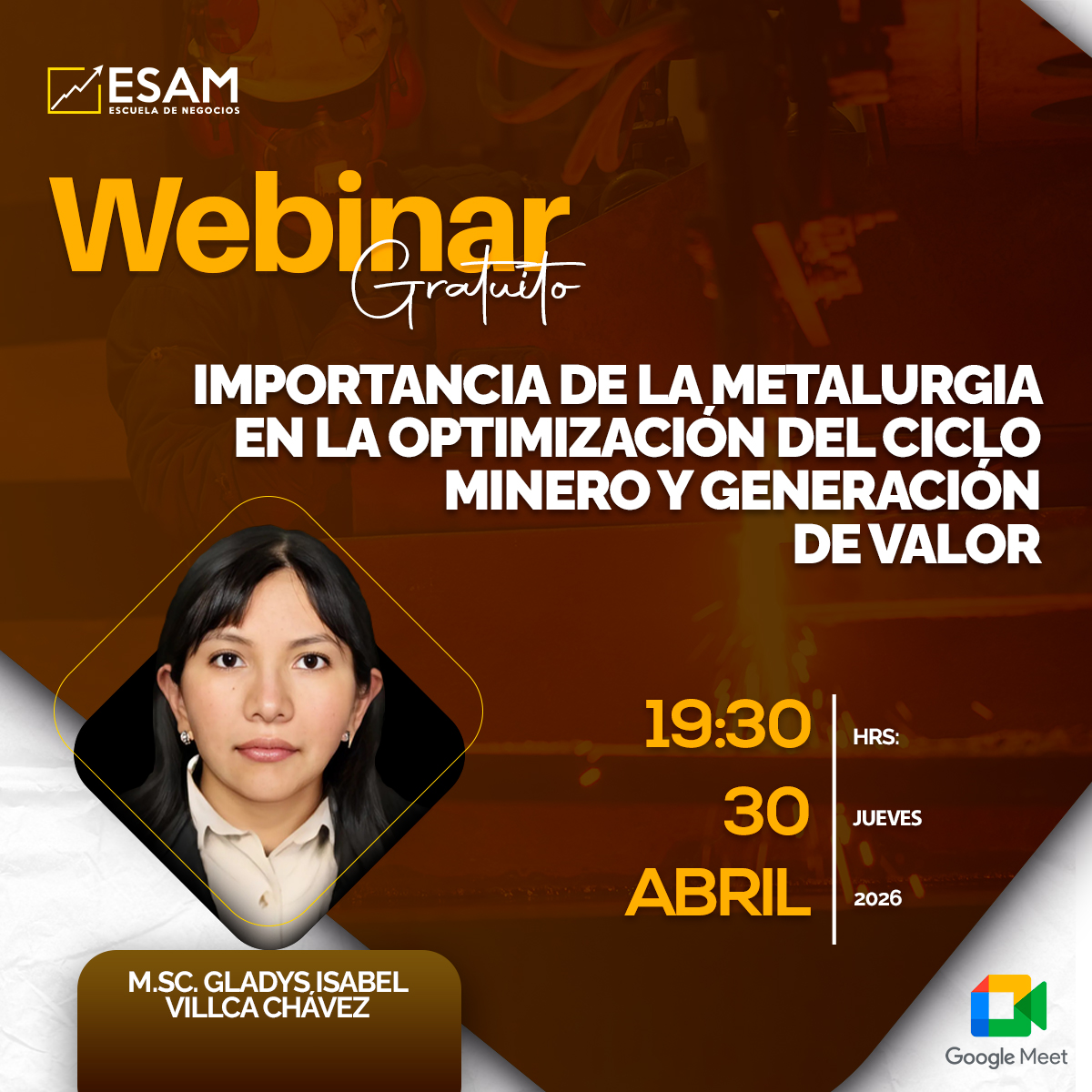 Imagen del evento IMPORTANCIA DE LA METALURGIA EN LA OPTIMIZACIÓN DEL CICLO MINERO Y GENERACIÓN DE VALOR