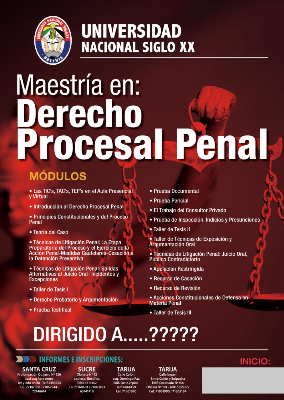 Pordata del programa Maestría En Derecho Procesal Penal