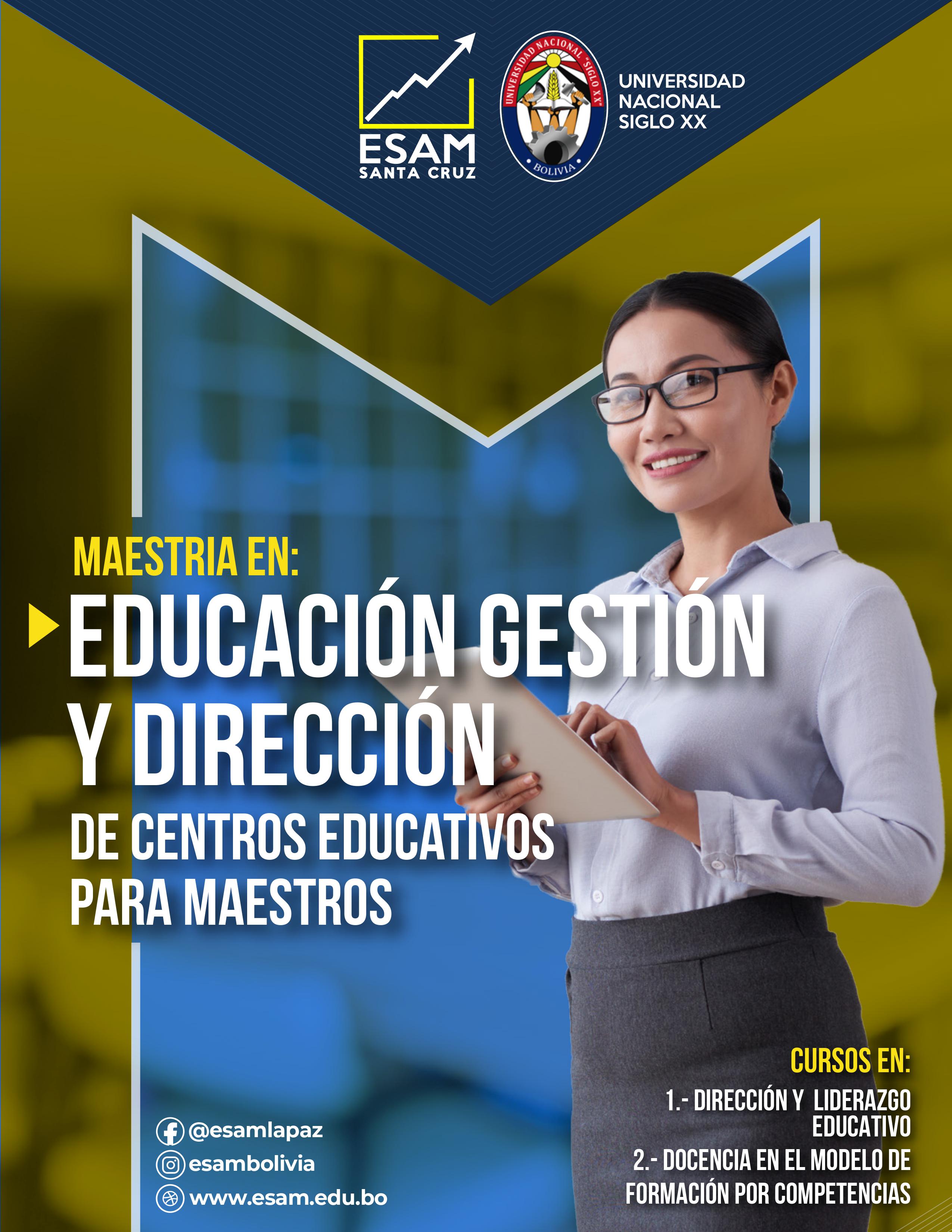 Maestría Educación, Gestión Y Dirección De Centros Educativos Para Maestros