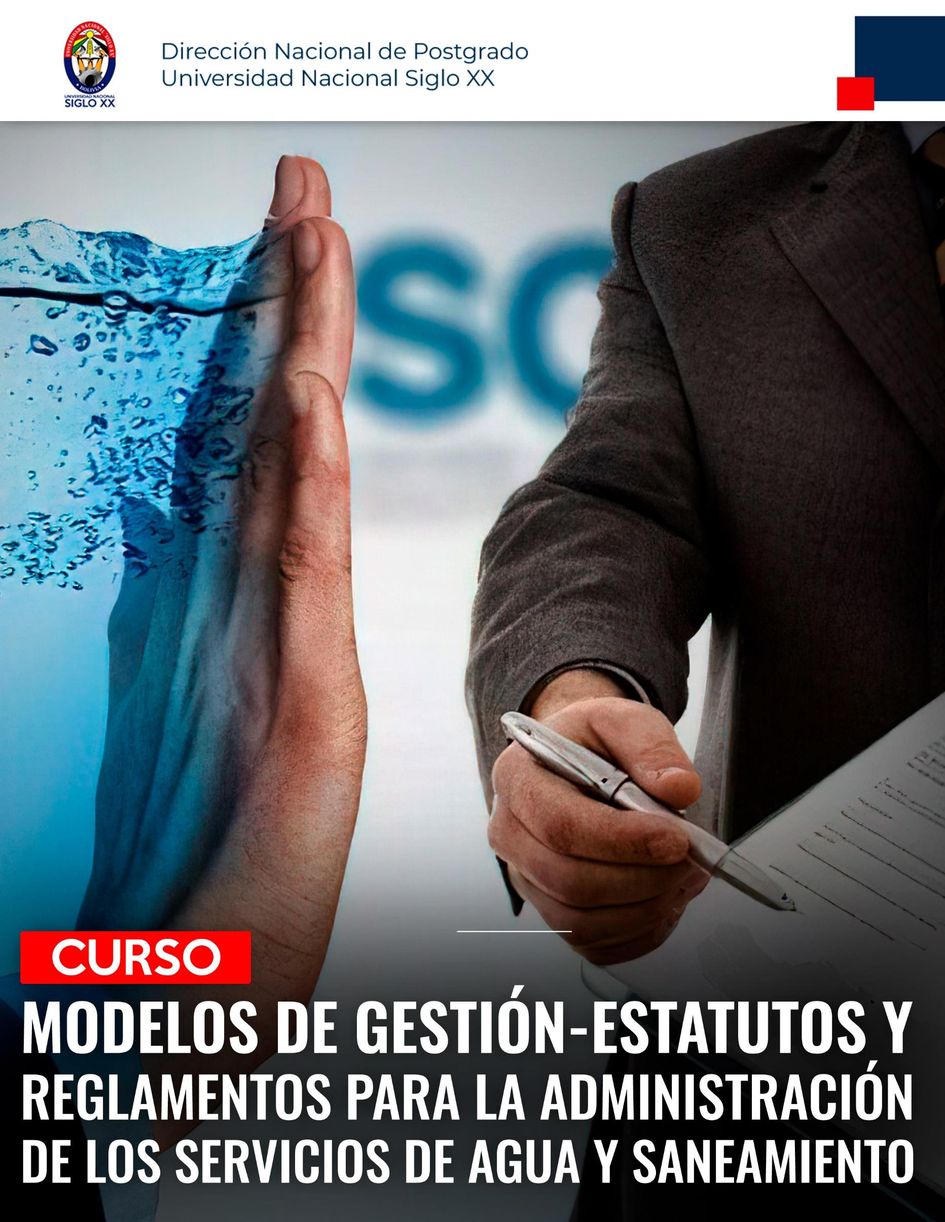 Pordata del programa Esam Cursos MODELO DE GESTIÓN-ESTATUTOS Y REGLAMENTOS PARA LA ADMINISTRACIÓN DE LOS SERVICIOS DE AGUA Y SANEAMIENTO