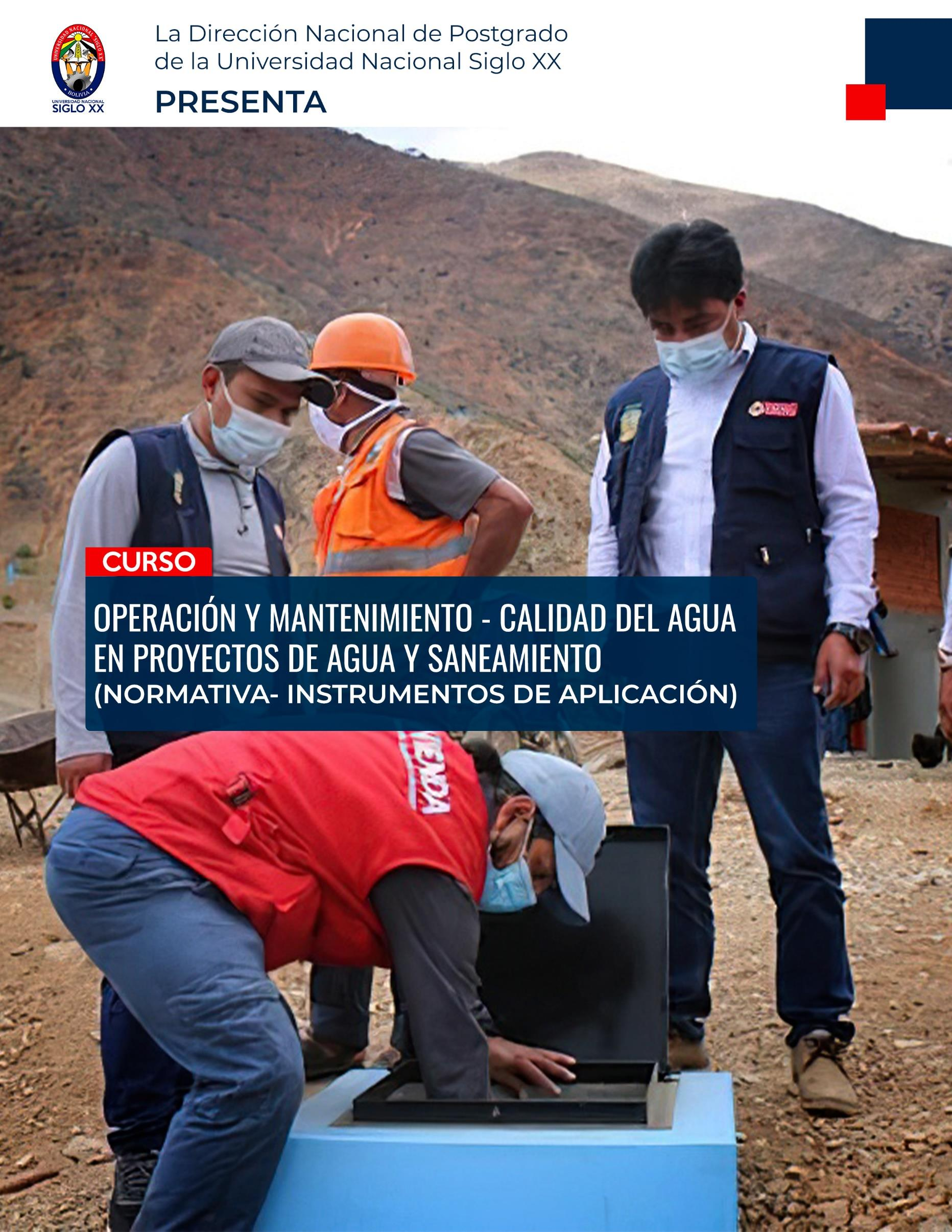Pordata del programa Esam Cursos OPERACIÓN Y MANTENIMIENTO - CALIDAD DEL AGUA EN PROYECTOS DE AGUA Y SANEAMIENTO