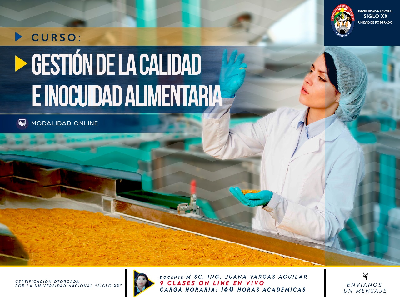 Pordata del programa Esam Cursos EN GESTION DE CALIDAD E INOCUIDAD ALIMENTARIA