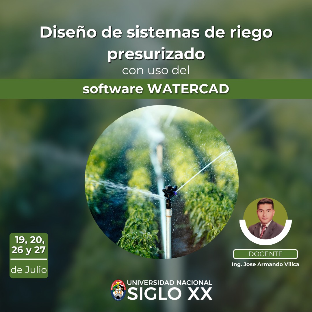 Pordata del programa Esam Cursos DISEÑO DE SISTEMAS DE RIEGO PRESURIZADO CON USO DEL SOFTWARE WATERCAD