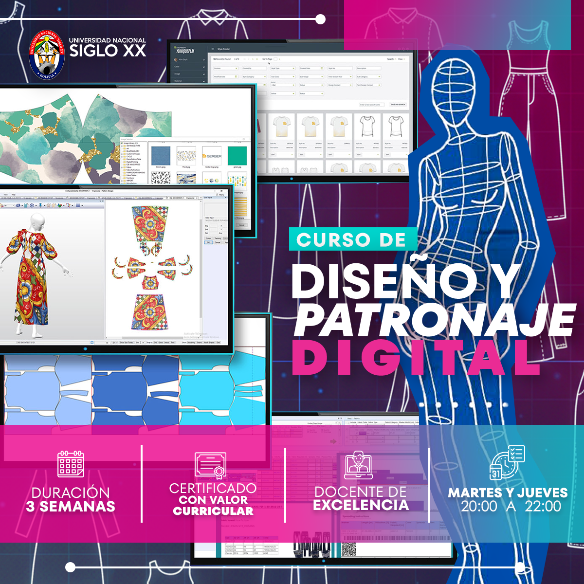 Pordata del programa Esam Cursos DISEÑO Y PATRONAJE DIGITAL