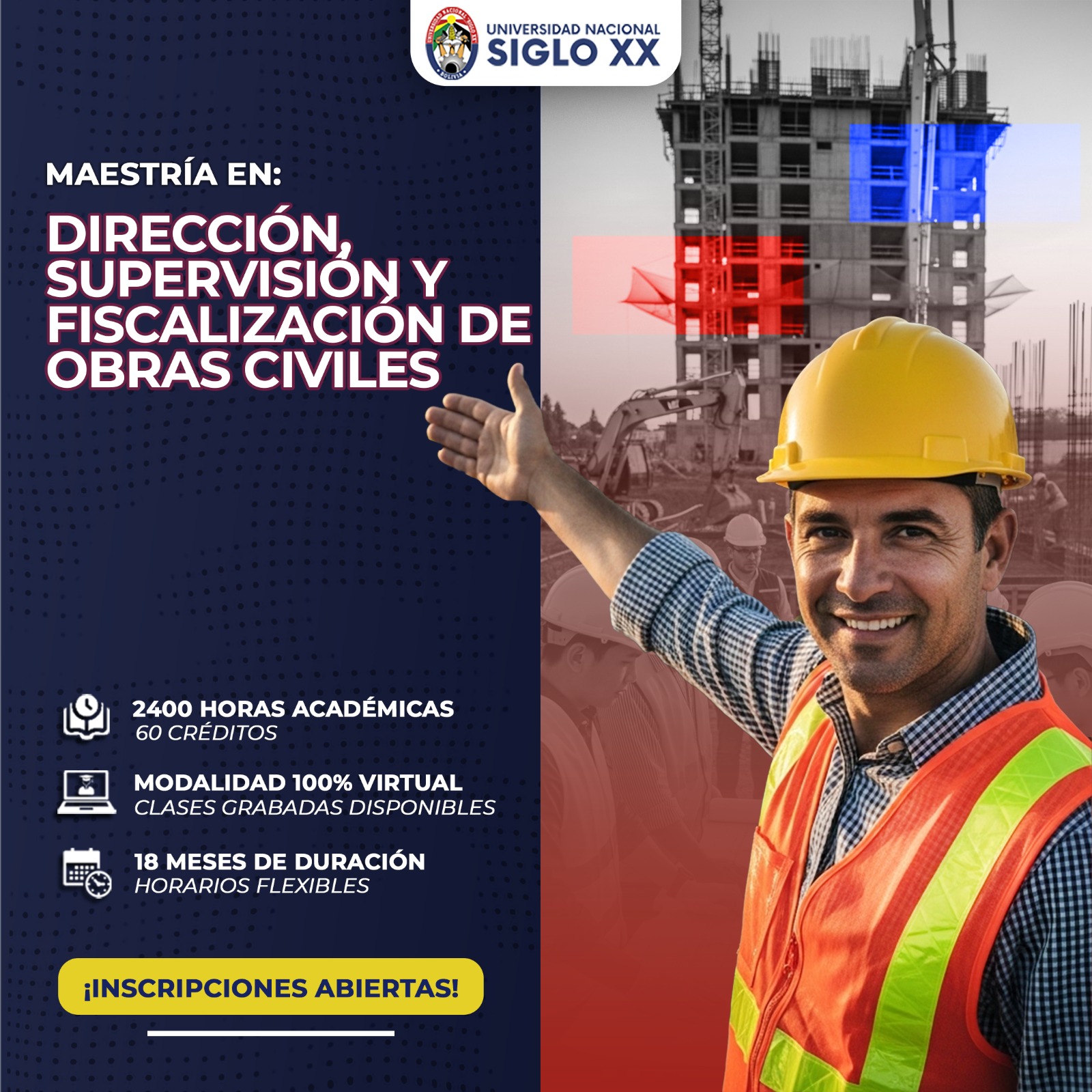 Portada del programa MAESTRÍA EN DIRECCIÓN, SUPERVISIÓN Y FISCALIZACIÓN DE OBRAS CIVILES