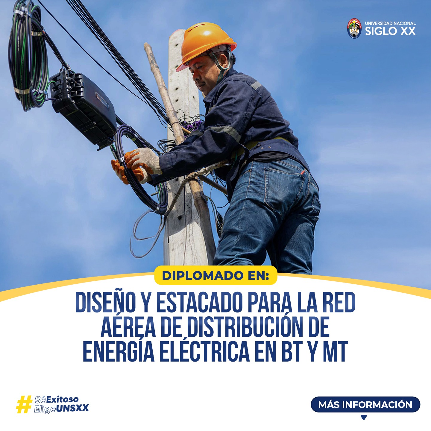 Portada del programa DIPLOMADO EN DISEÑO Y ESTACADO PARA LA RED AÉREA DE DISTRIBUCIÓN DE ENERGÍA ELÉCTRICA EN BT Y MT