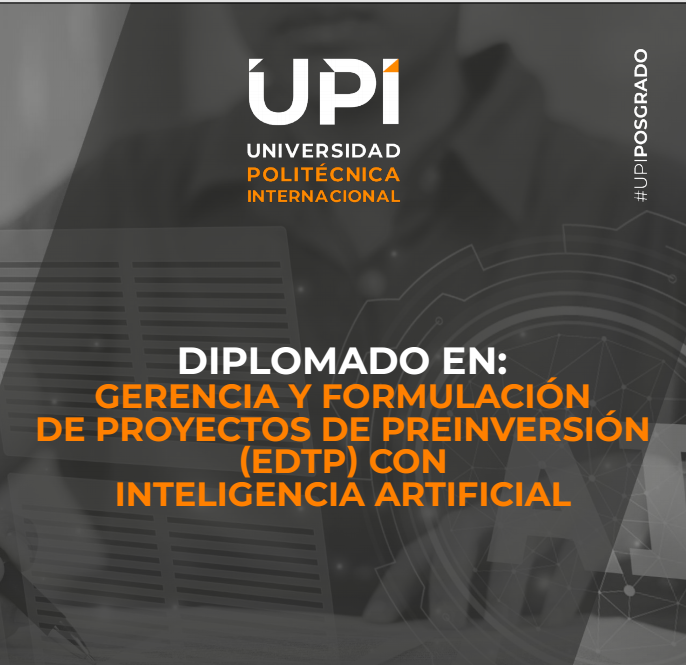 Portada del programa Gerencia y Formulación de Proyectos de Preinversión (EDTP) con Inteligencia Artificial