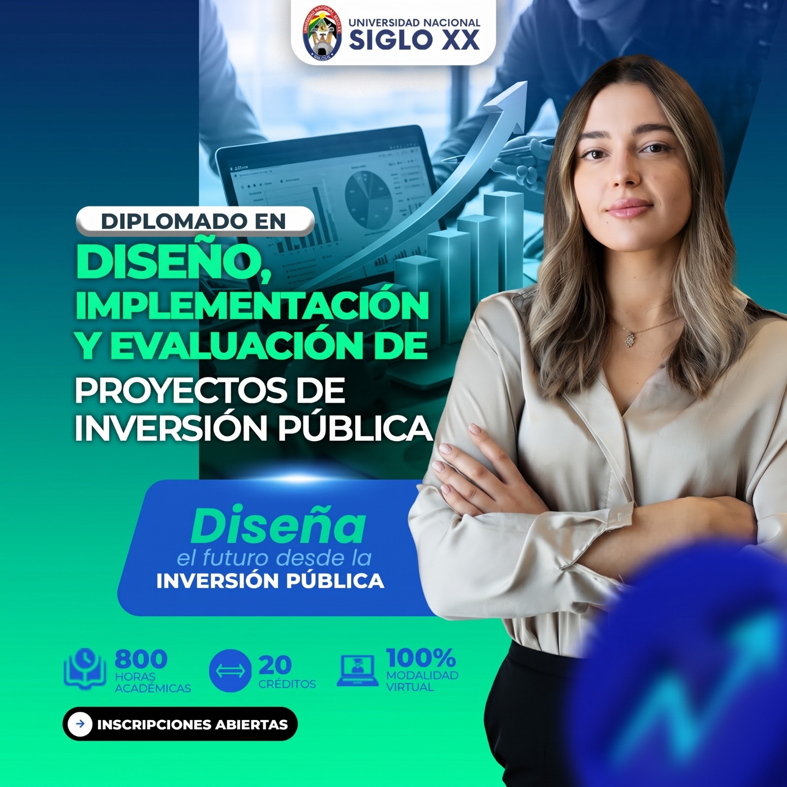Portada del programa DISEÑO, IMPLEMENTACIÓN Y EVALUACIÓN DE PROYECTOS DE INVERSIÓN PÚBLICA