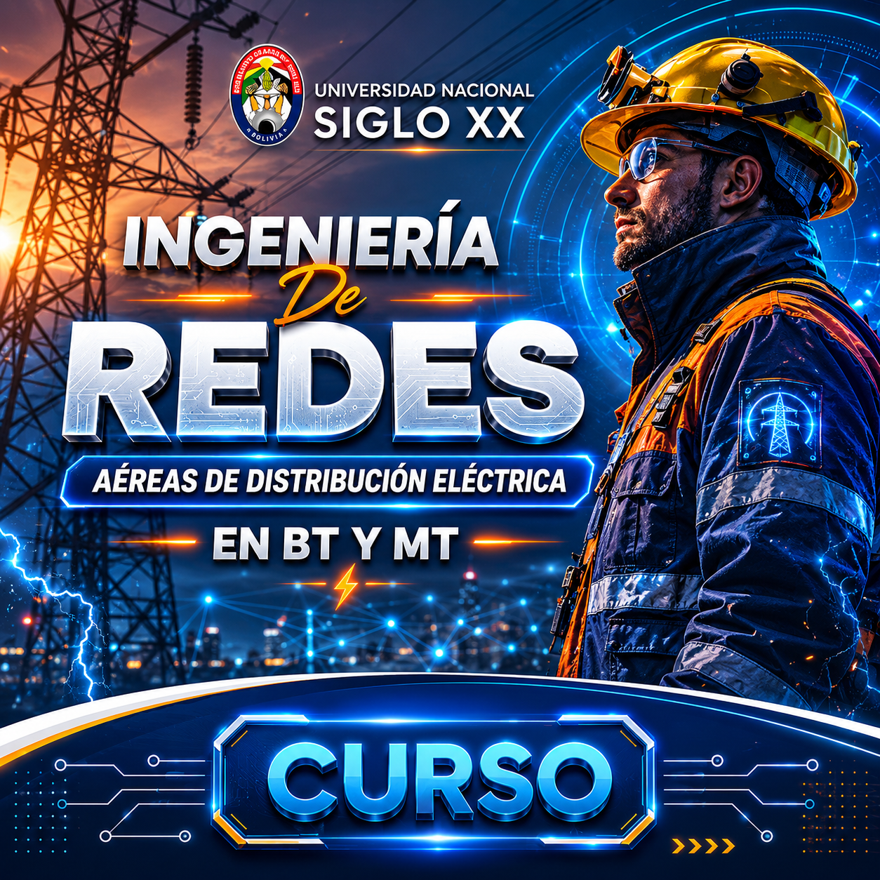Portada del programa INGENIERÍA DE REDES AÉREAS DE DISTRIBUCIÓN ELÉCTRICA EN BT Y MT