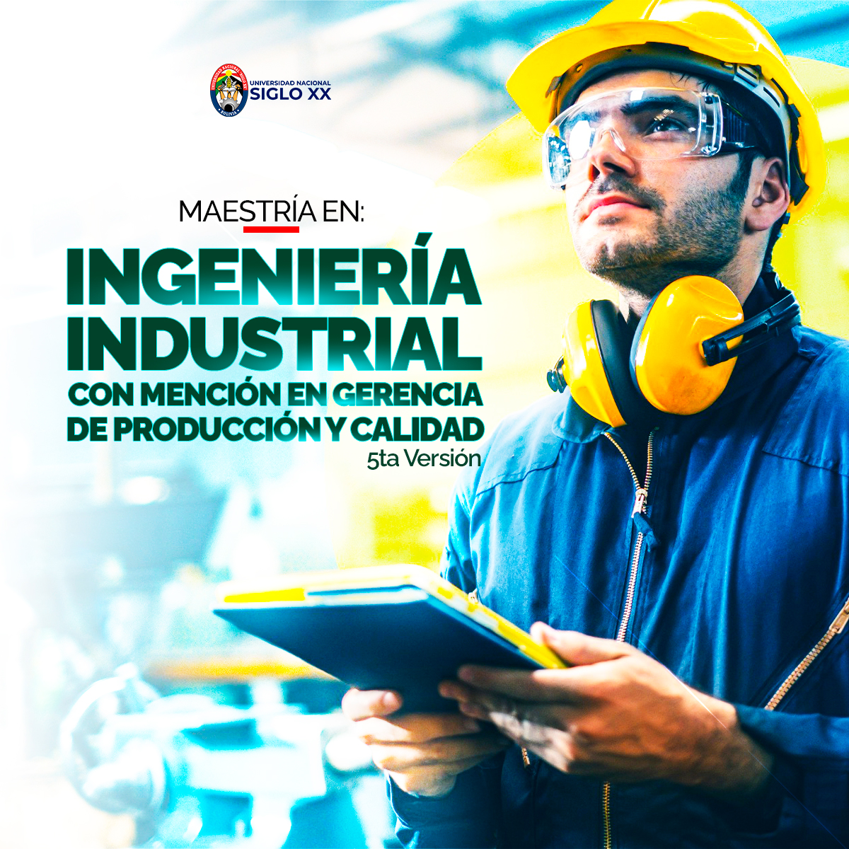 Portada del programa Ingeniería Industrial con mención en gerencia de producción y calidad.