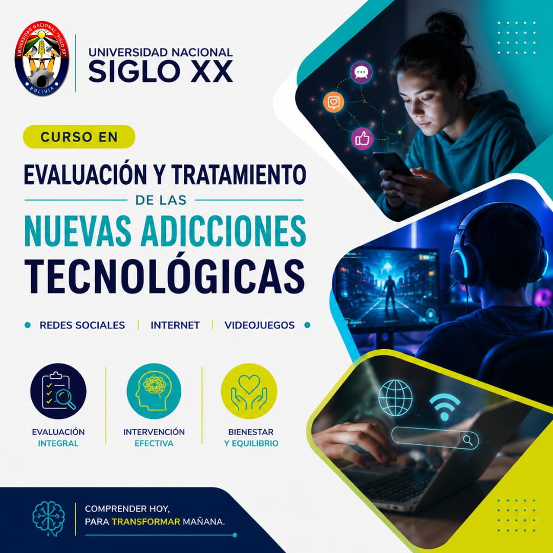 Portada del programa EVALUACIÓN Y TRATAMIENTO DE LAS NUEVAS ADICCIONES TECNOLÓGICAS: REDES SOCIALES, INTERNET Y VIDEOJUEGOS