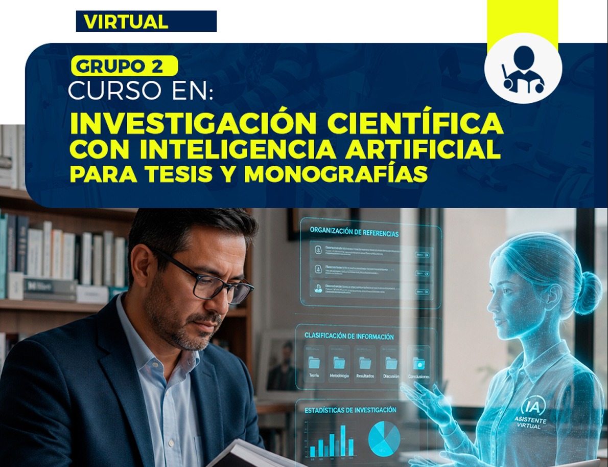 Portada del programa Investigación Científica con Inteligencia Artificial para Tesis y Monografías