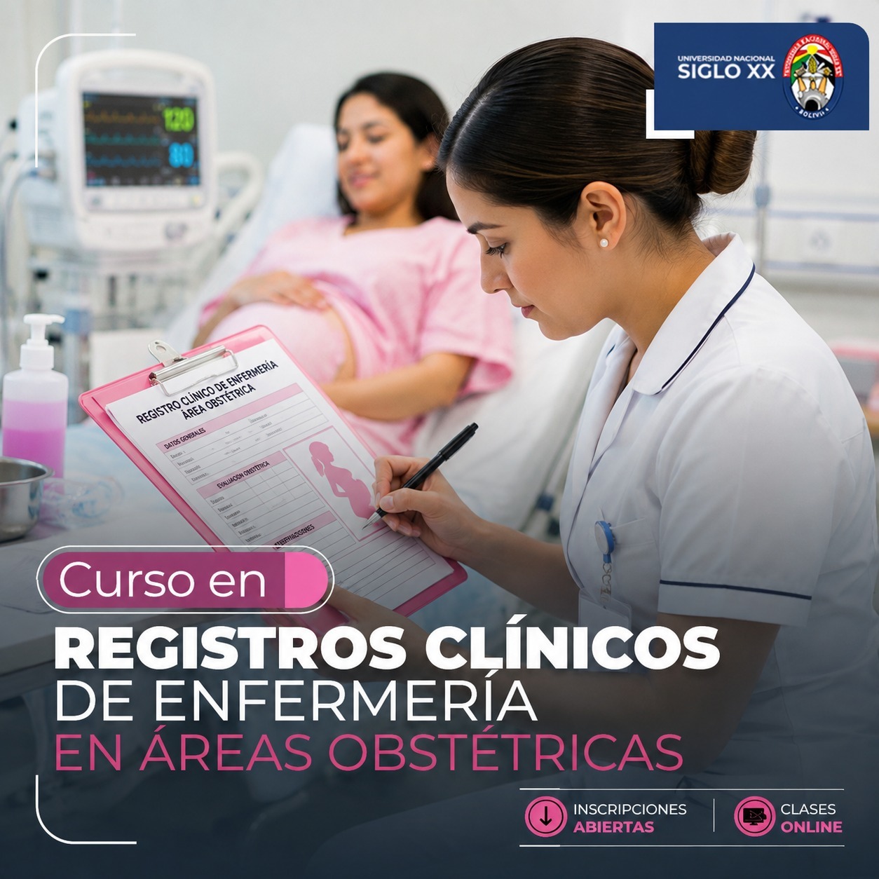 Portada del programa Esam Cursos REGISTROS CLÍNICOS DE ENFERMERÍA EN ÁREAS OBSTÉTRICAS