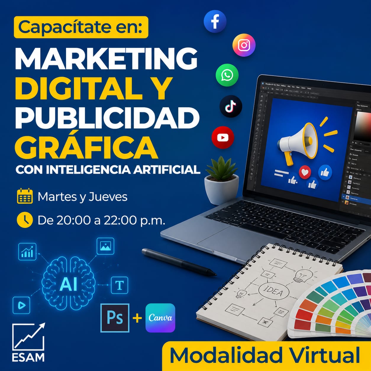 Portada del programa Marketing Digital y Publicidad Gráfica con I.A.